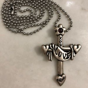 Anni & Co vintage silver AIDS cross of love